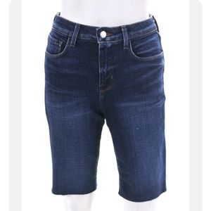 NWT L'agence Taylor High Rise Denim Bermuda Shorts in Nova Size 24